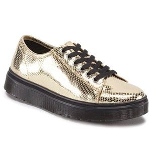Dr Martens Spin Metallic Gold Snake Shoes